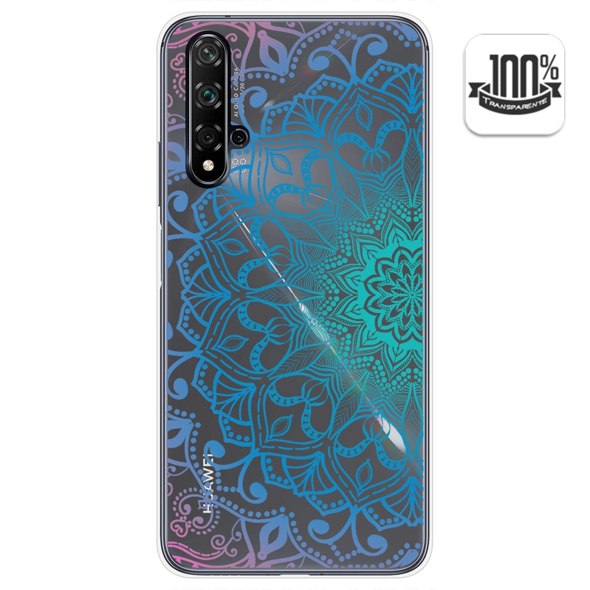 Funda Gel Transparente para Huawei Nova 5T / Honor 20 diseño Mandala Dibujos