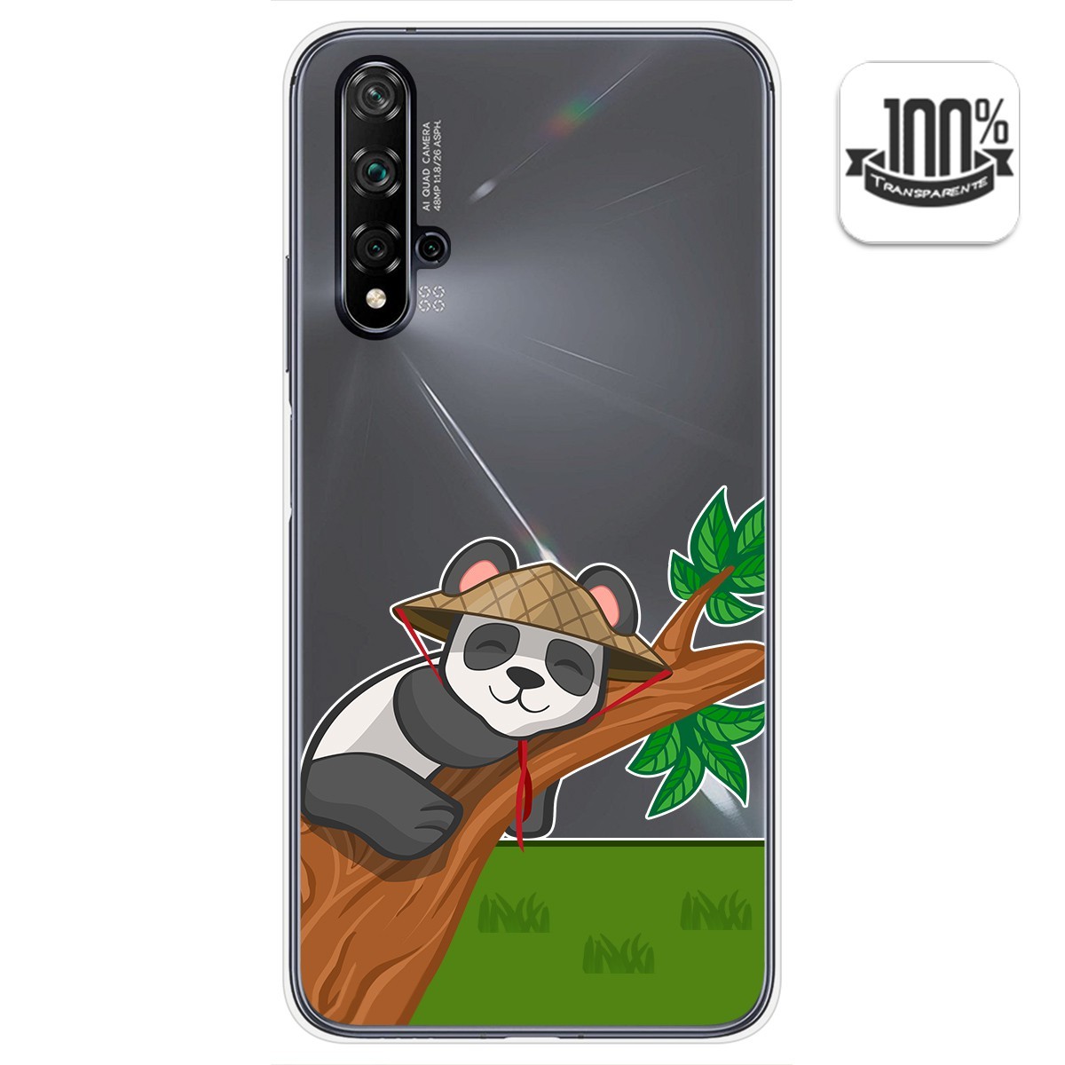 Funda Gel Transparente para Huawei Nova 5T / Honor 20 diseño Panda Dibujos