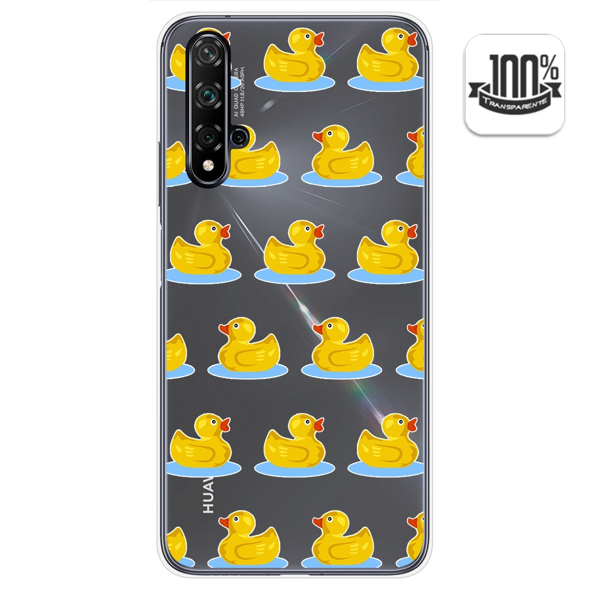 Funda Gel Transparente para Huawei Nova 5T / Honor 20 diseño Pato Dibujos