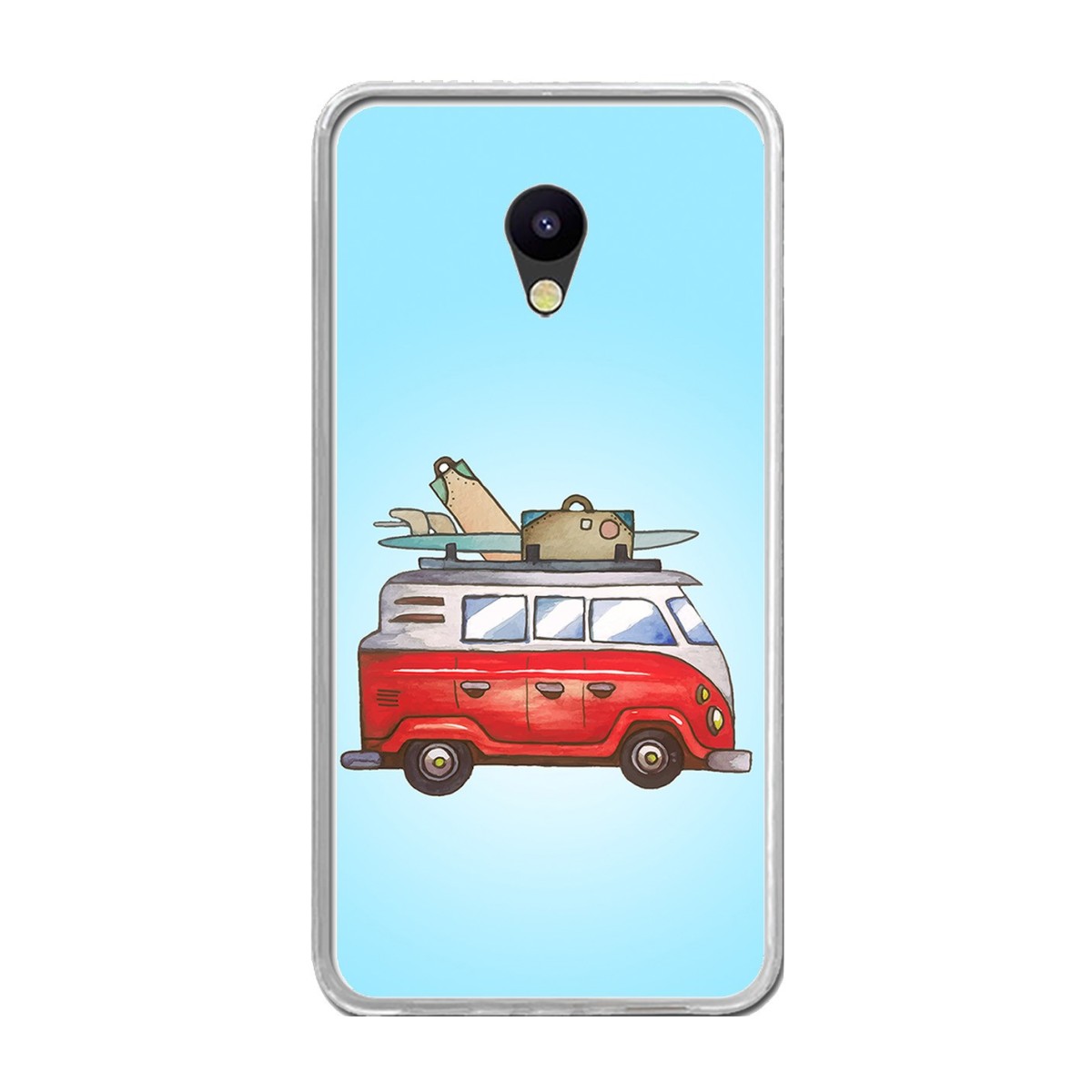 Funda Gel Tpu para Meizu M5 Note Diseño Furgoneta Dibujos