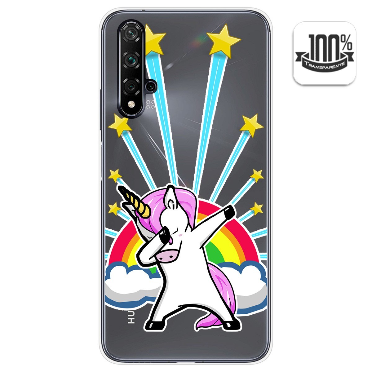 Funda Gel Transparente para Huawei Nova 5T / Honor 20 diseño Unicornio Dibujos
