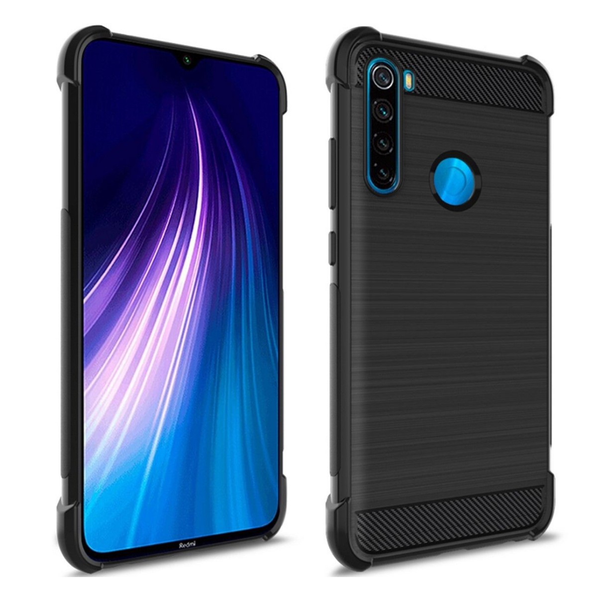 Funda Gel Tpu Anti-Shock Carbon Negra para Xiaomi Redmi Note 8 (2019/2021)