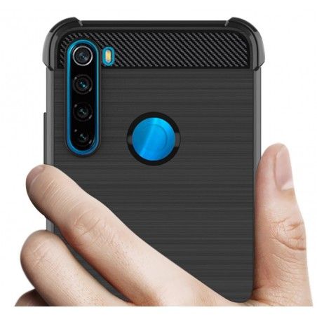 Funda Gel Tpu Anti-Shock Carbon Negra para Xiaomi Redmi Note 8 (2019/2021)