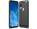 Funda Gel Tpu Tipo Carbon Negra para Motorola One Action