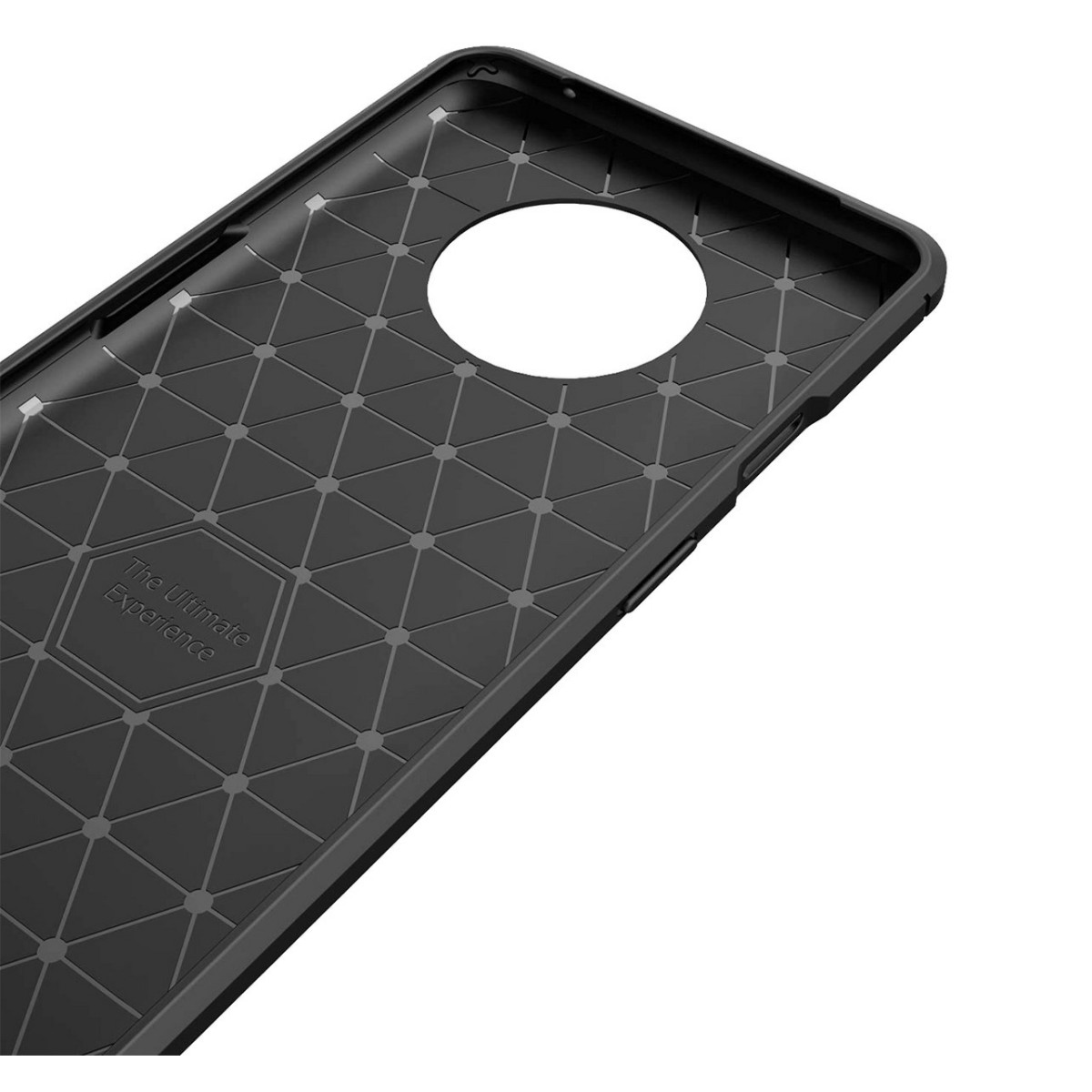 Funda Gel Tpu Tipo Carbon Negra para Oneplus 7T