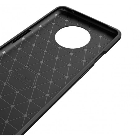 Funda Gel Tpu Tipo Carbon Negra para Oneplus 7T