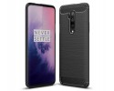 Funda Gel Tpu Tipo Carbon Negra para Oneplus 7T Pro