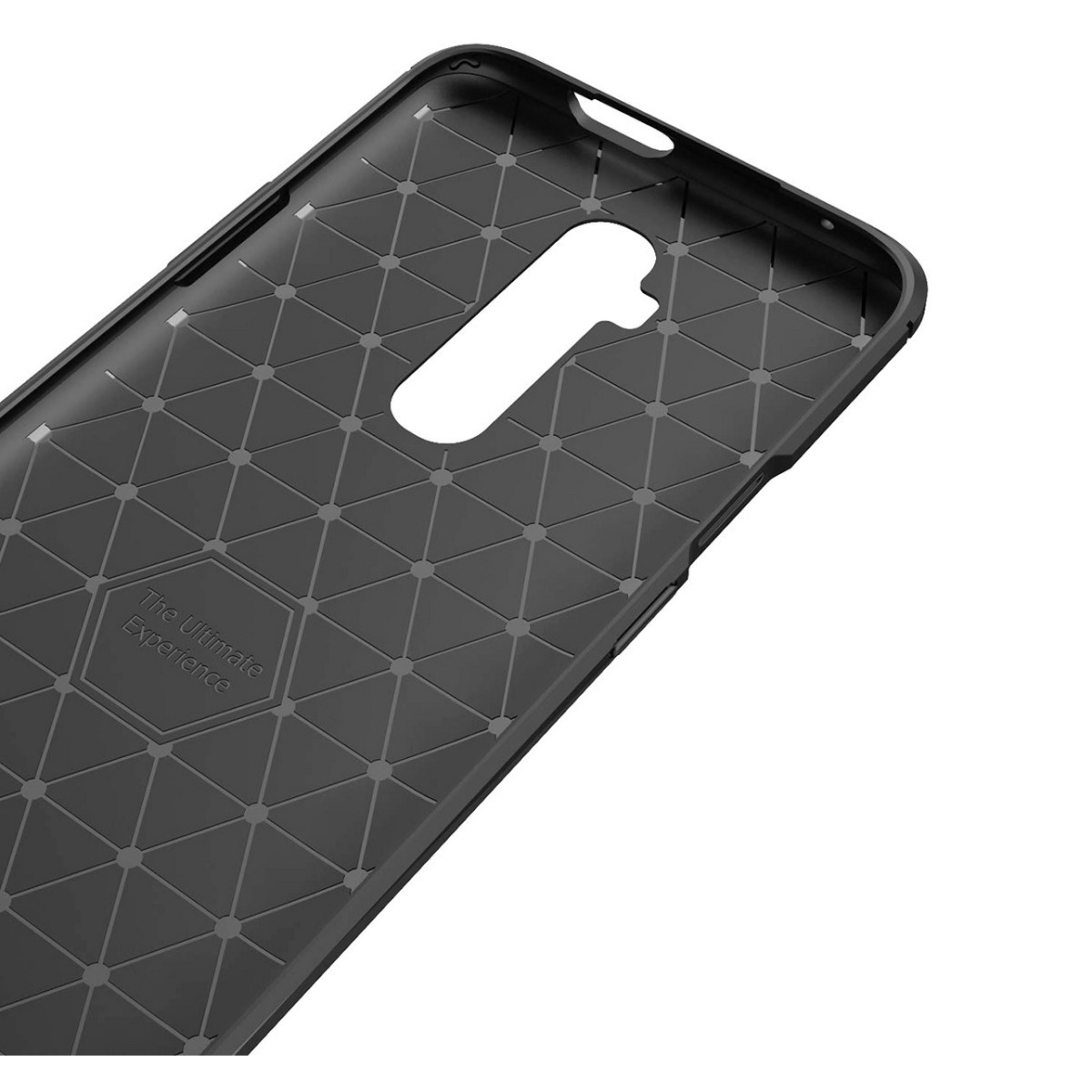 Funda Gel Tpu Tipo Carbon Negra para Oneplus 7T Pro
