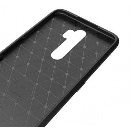 Funda Gel Tpu Tipo Carbon Negra para Oppo A9 2020