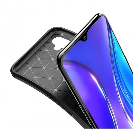 Funda Gel Tpu Tipo Carbon Negra para Realme X2