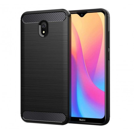 Funda Gel Tpu Tipo Carbon Negra para Xiaomi Redmi 8A