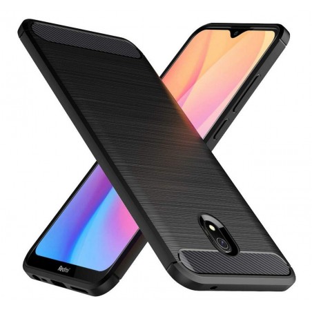 Funda Gel Tpu Tipo Carbon Negra para Xiaomi Redmi 8A