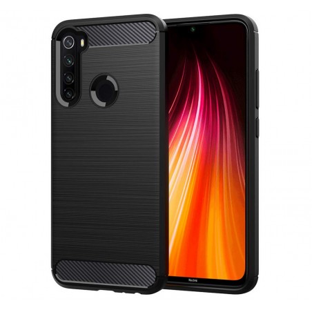 Funda Gel Tpu Tipo Carbon Negra para Xiaomi Redmi Note 8 (2019/2021)