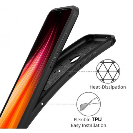 Funda Gel Tpu Tipo Carbon Negra para Xiaomi Redmi Note 8 (2019/2021)