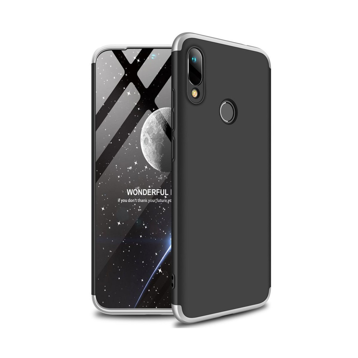 Funda Carcasa GKK 360 para Huawei Y6 2019 / Y6s 2019 Color Negra / Plata