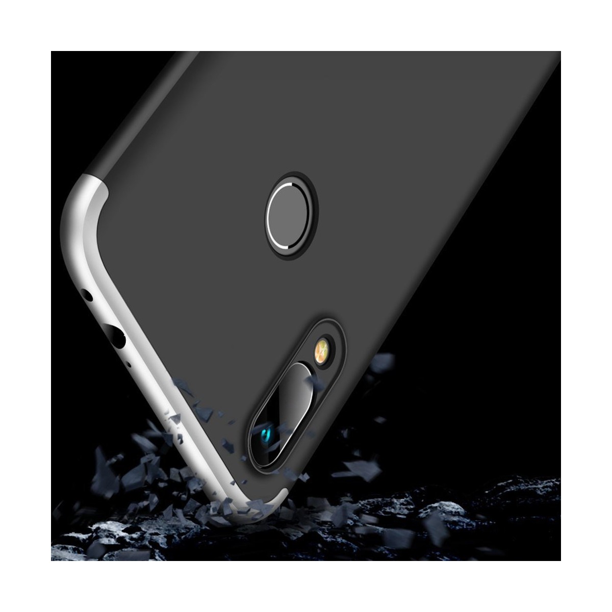 Funda Carcasa GKK 360 para Huawei Y6 2019 / Y6s 2019 Color Negra / Plata