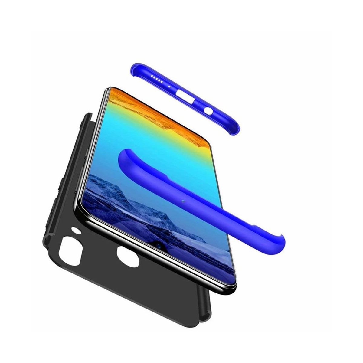 Funda Carcasa GKK 360 para Samsung Galaxy A40 Color Negra / Azul