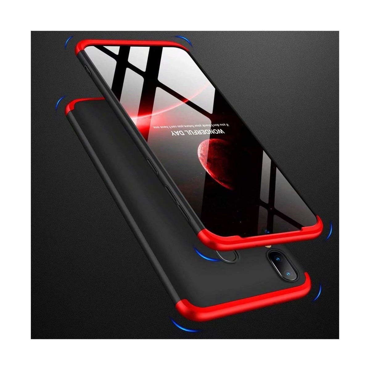 Funda Carcasa GKK 360 para Samsung Galaxy A40 Color Negra / Roja