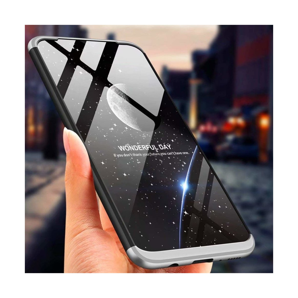 Funda Carcasa GKK 360 para Samsung Galaxy A40 Color Negra / Plata