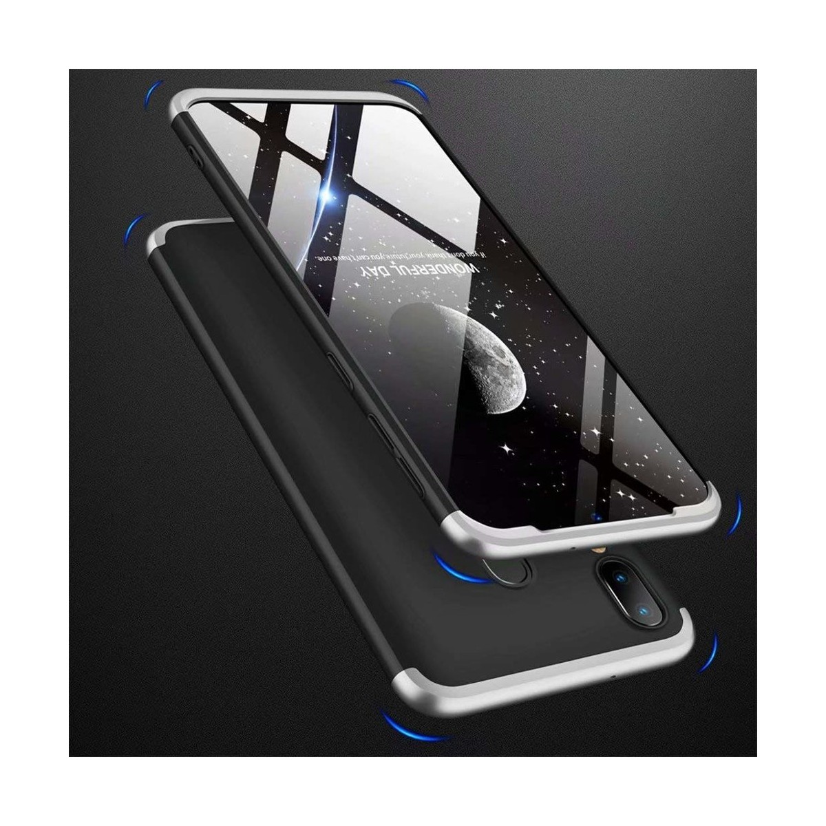 Funda Carcasa GKK 360 para Samsung Galaxy A40 Color Negra / Plata