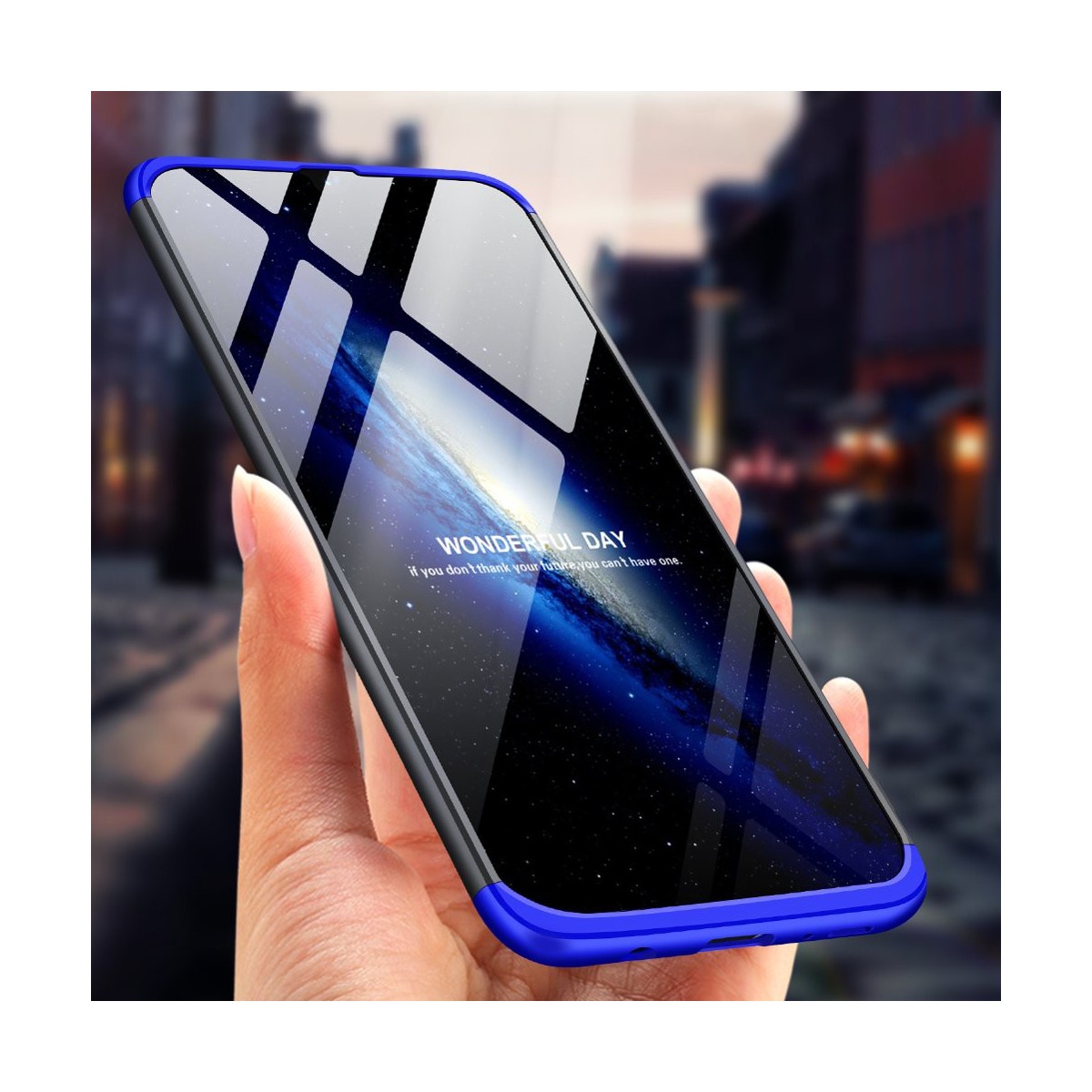 Funda Carcasa GKK 360 para Samsung Galaxy A70 Color Negra / Azul