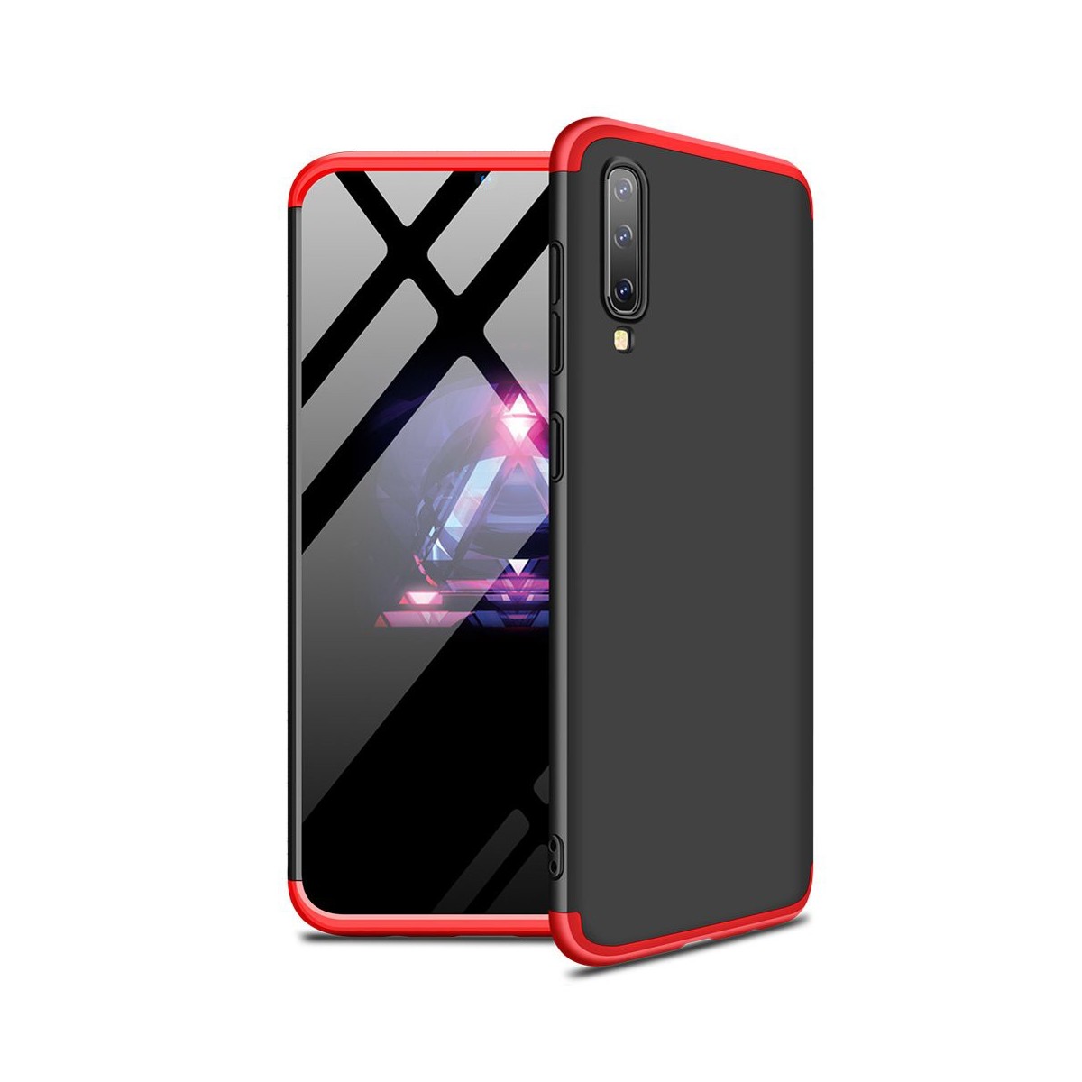 Funda Carcasa GKK 360 para Samsung Galaxy A70 Color Negra / Roja