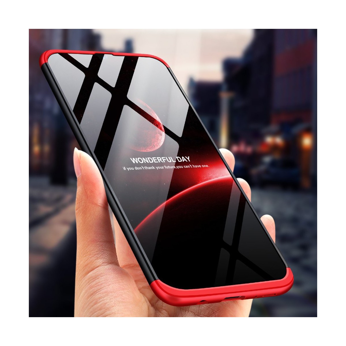 Funda Carcasa GKK 360 para Samsung Galaxy A70 Color Negra / Roja