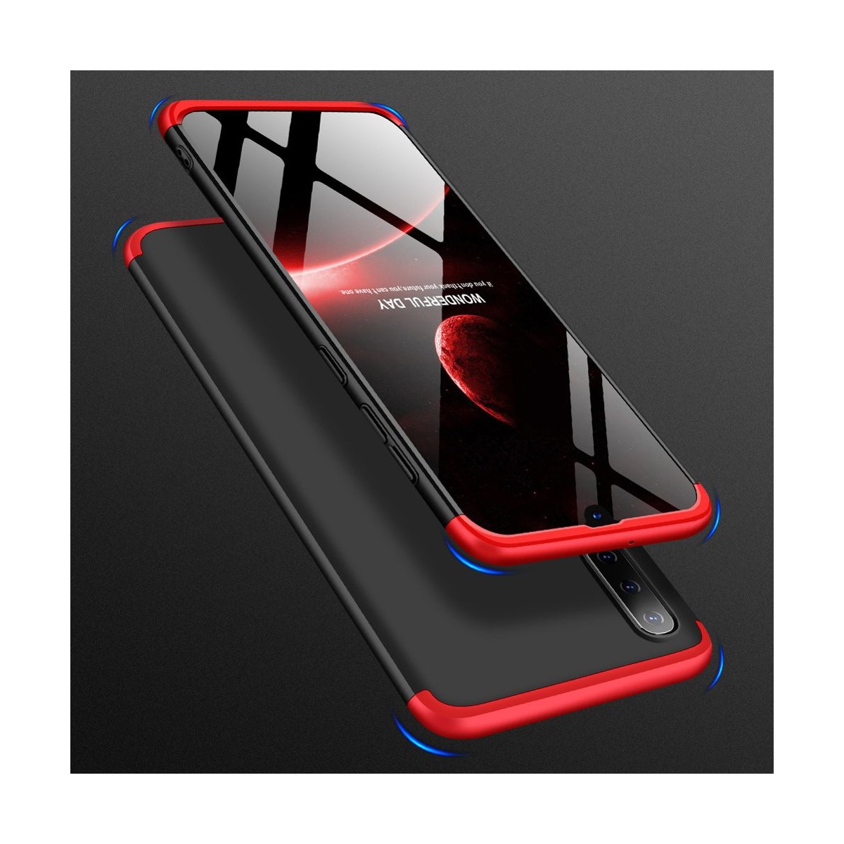 Funda Carcasa GKK 360 para Samsung Galaxy A70 Color Negra / Roja