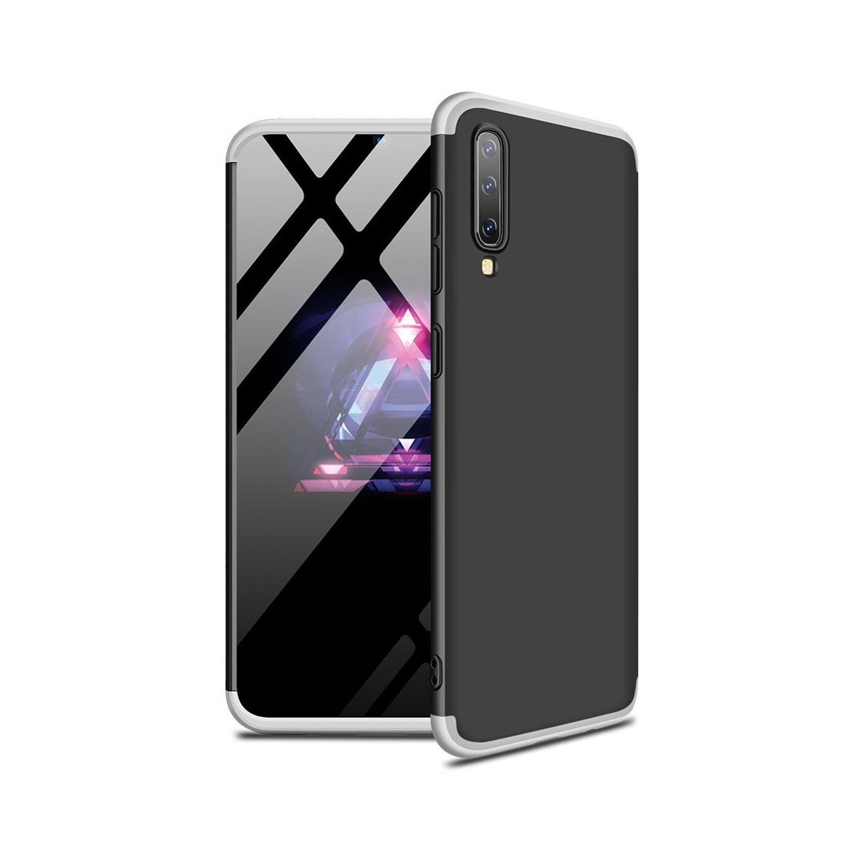 Funda Carcasa GKK 360 para Samsung Galaxy A70 Color Negra / Plata