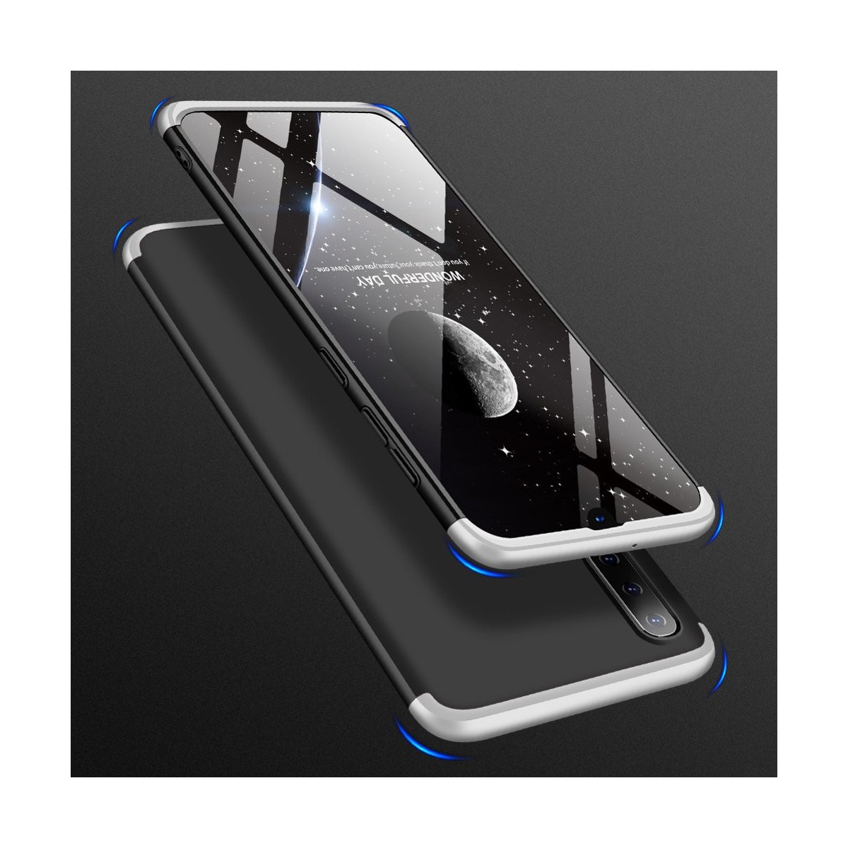 Funda Carcasa GKK 360 para Samsung Galaxy A70 Color Negra / Plata