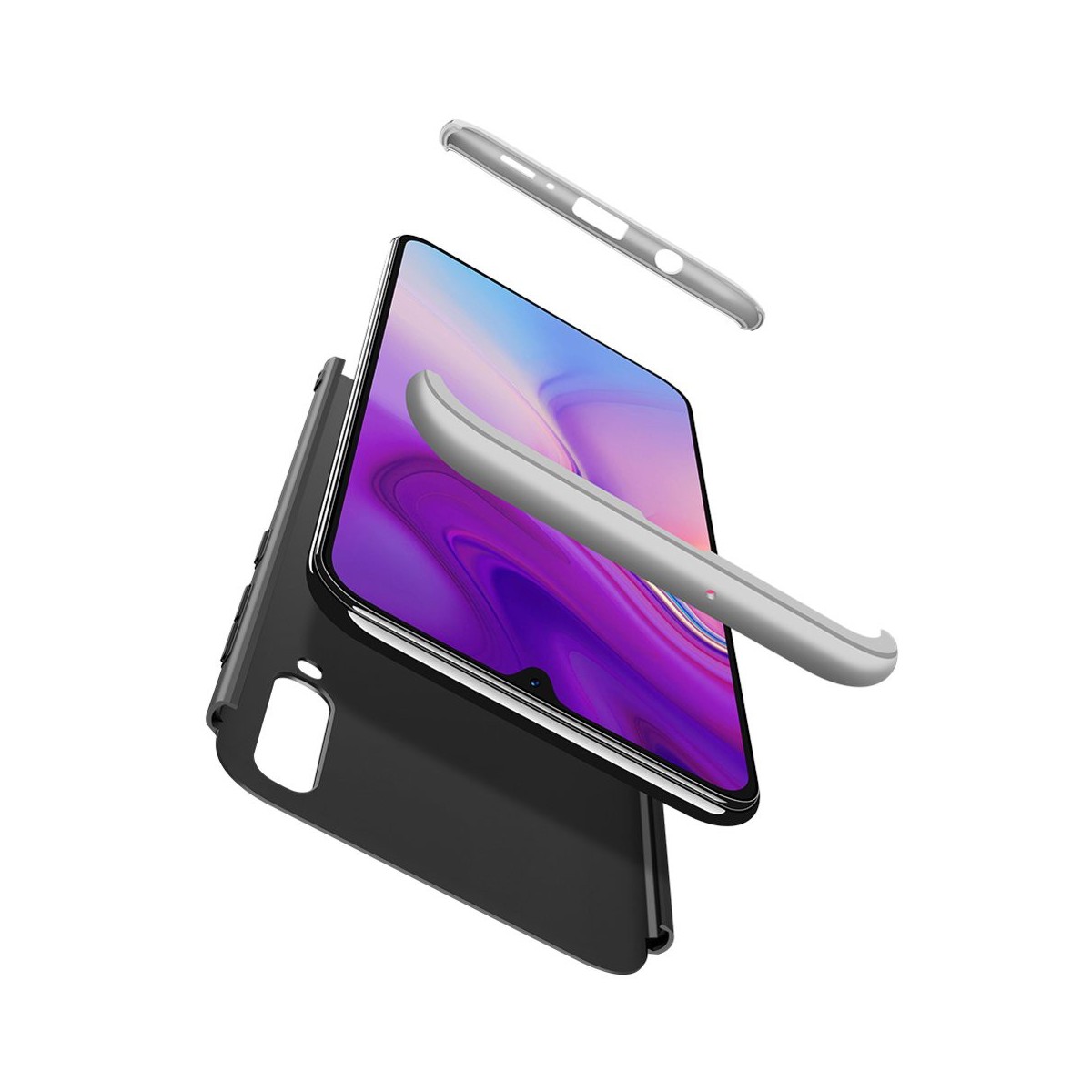 Funda Carcasa GKK 360 para Samsung Galaxy A70 Color Negra / Plata