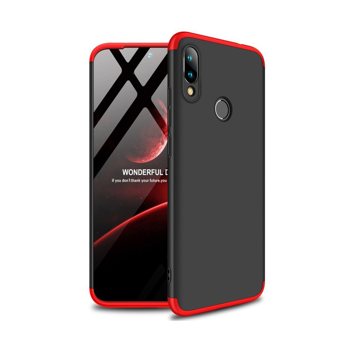 Funda Carcasa GKK 360 para Xiaomi Redmi 7 Color Negra / Roja