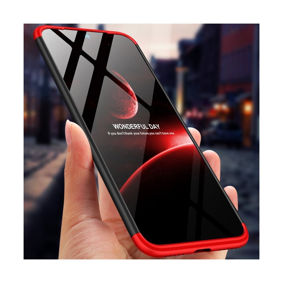 Funda Carcasa GKK 360 para Xiaomi Redmi 7 Color Negra / Roja