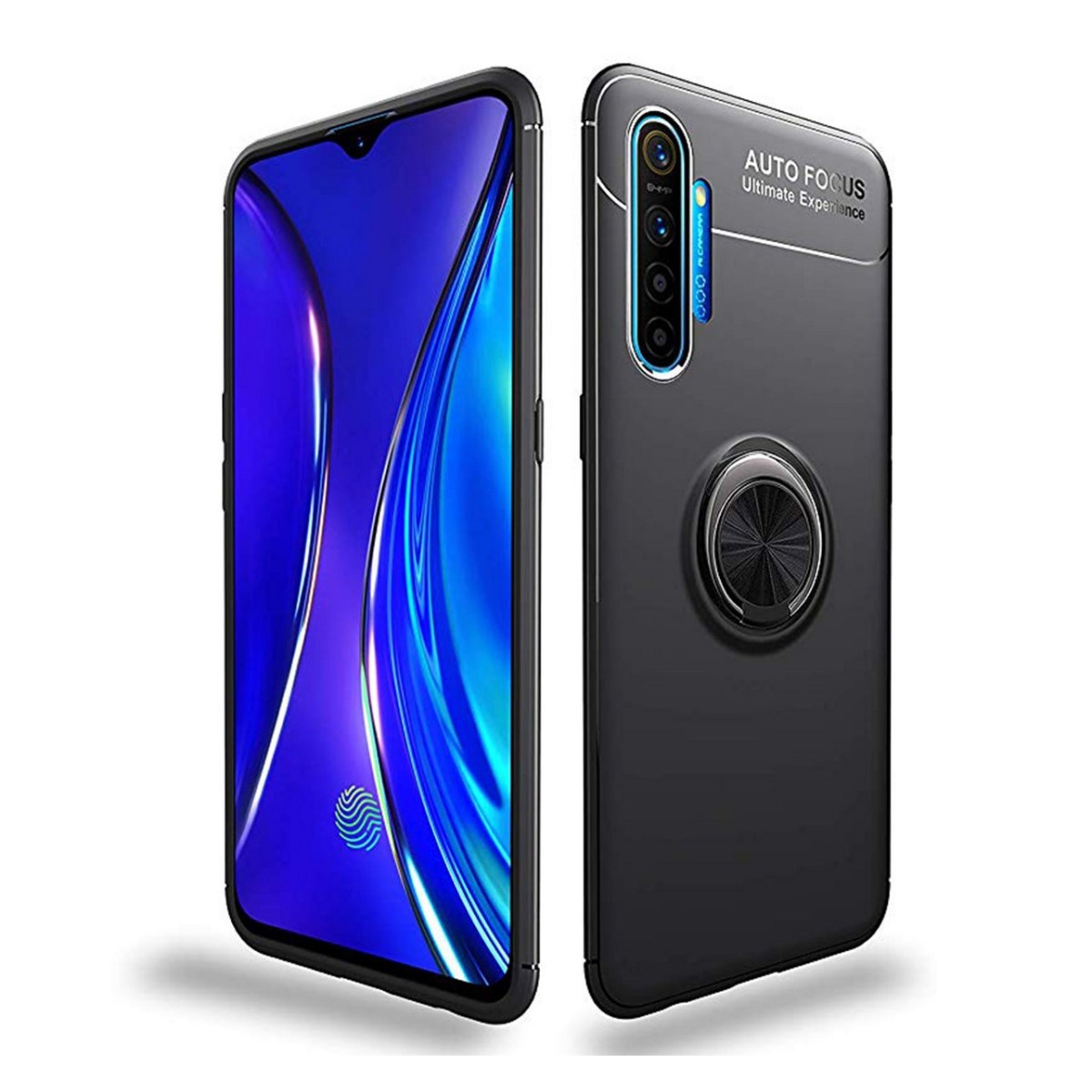 Funda Magnetica Soporte con Anillo Giratorio 360 para Realme X2 Azul