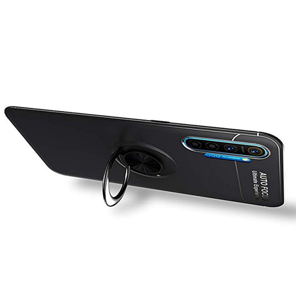 Funda Magnetica Soporte con Anillo Giratorio 360 para Realme X2 Negra