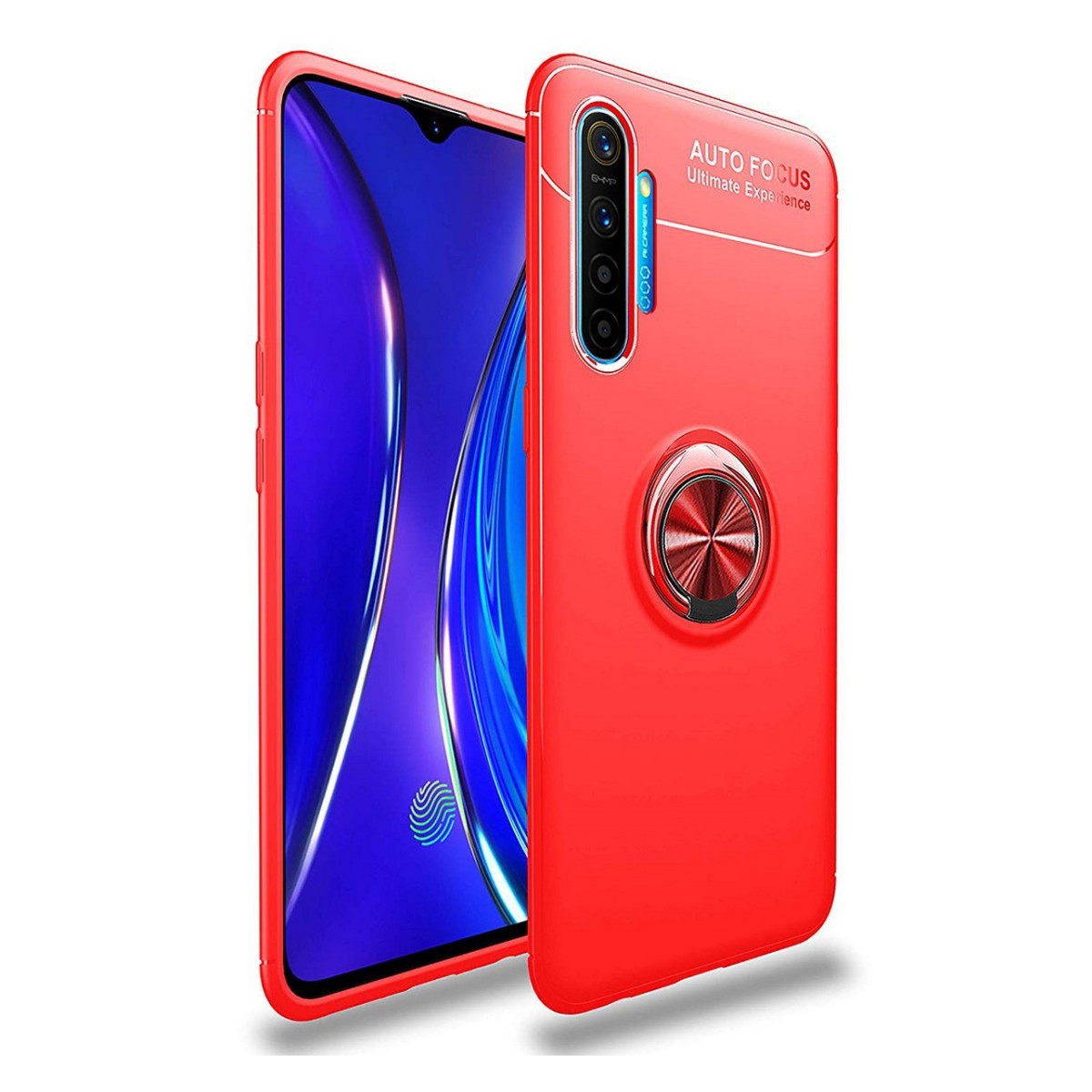 Funda Magnetica Soporte con Anillo Giratorio 360 para Realme X2 Roja