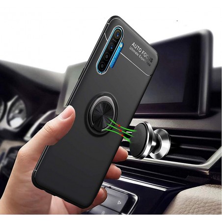 Funda Magnetica Soporte con Anillo Giratorio 360 para Realme X2 Roja