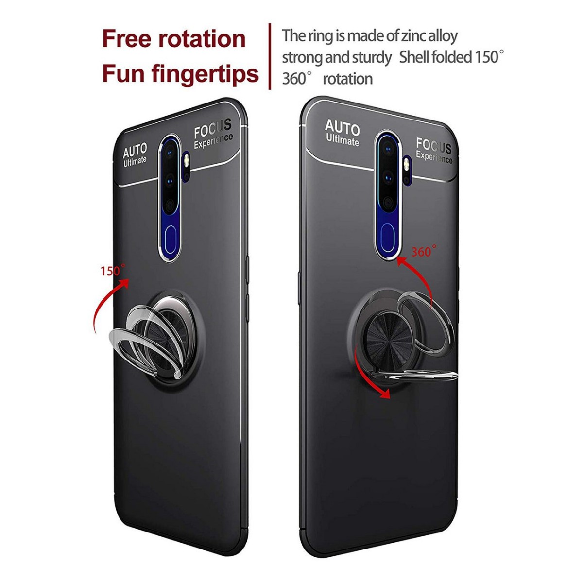 Funda Magnetica Soporte con Anillo Giratorio 360 para Realme X2 Pro Azul