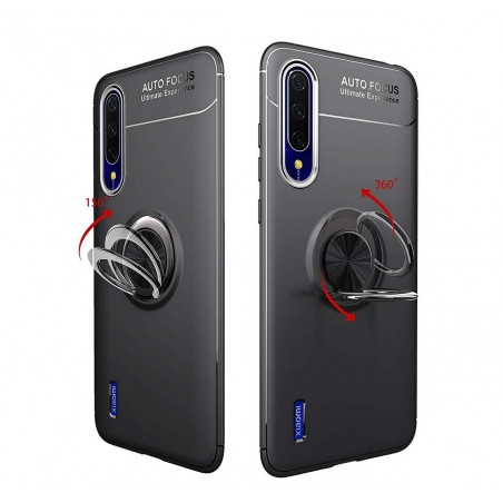 Funda Magnetica Soporte con Anillo Giratorio 360 para Xiaomi Mi A3 Negra