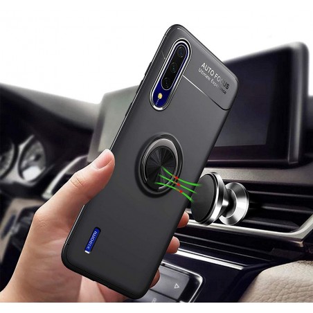 Funda Magnetica Soporte con Anillo Giratorio 360 para Xiaomi Mi A3 Negra