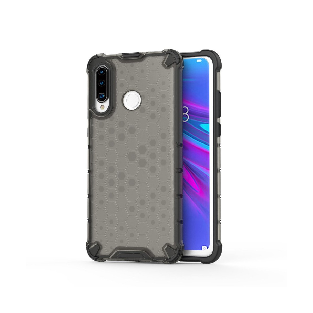 Funda Tipo Honeycomb Armor (Pc+Tpu) Gris para Huawei P30 Lite