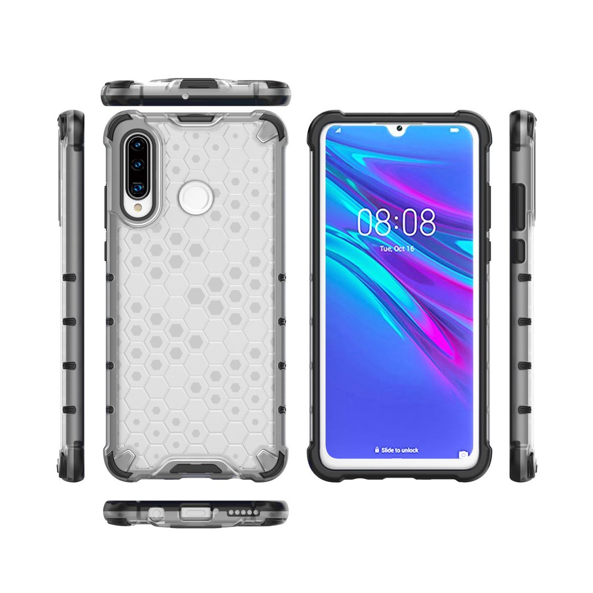 Funda Tipo Honeycomb Armor (Pc+Tpu) Roja para Huawei P30 Lite