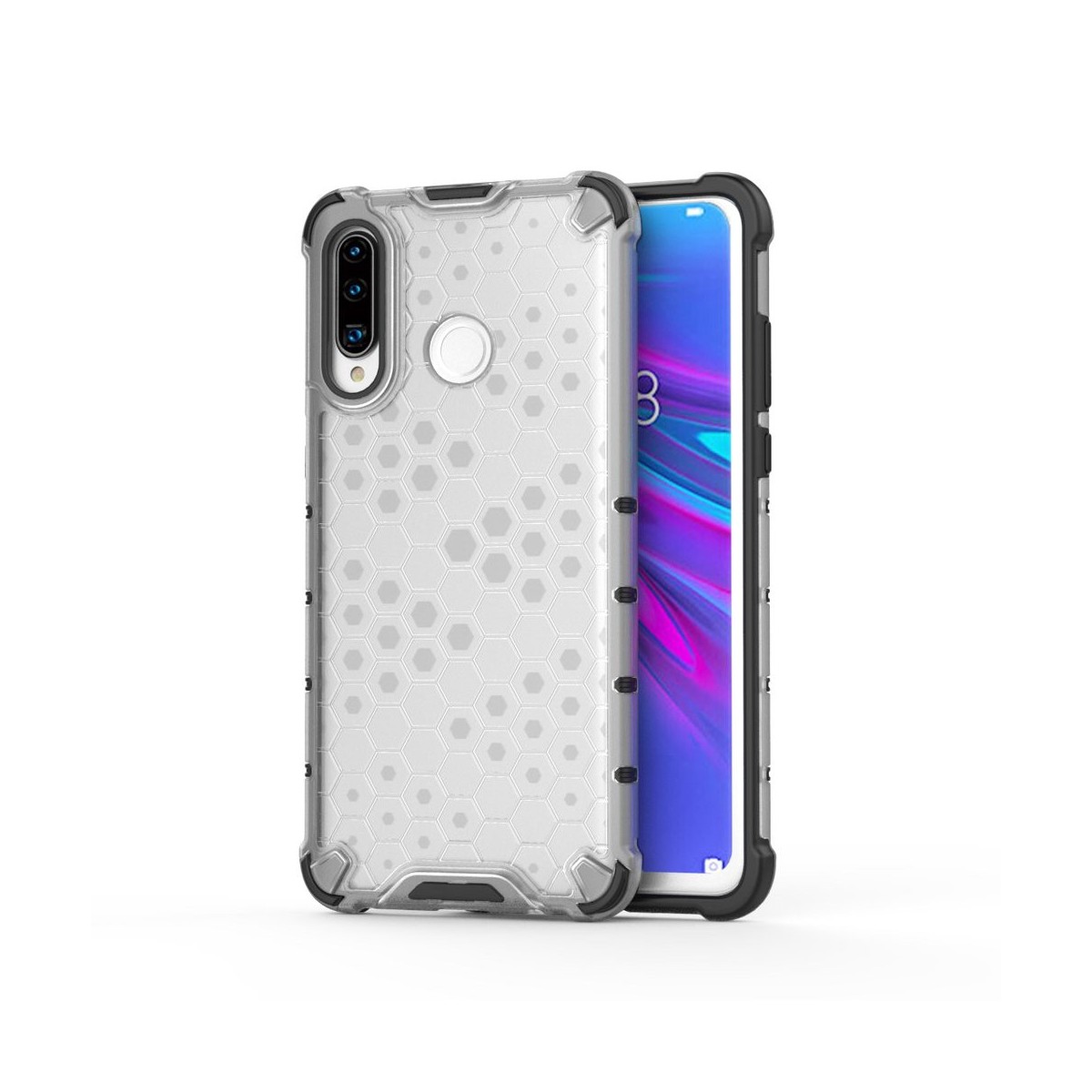 Funda Tipo Honeycomb Armor (Pc+Tpu) Transparente para Huawei P30 Lite