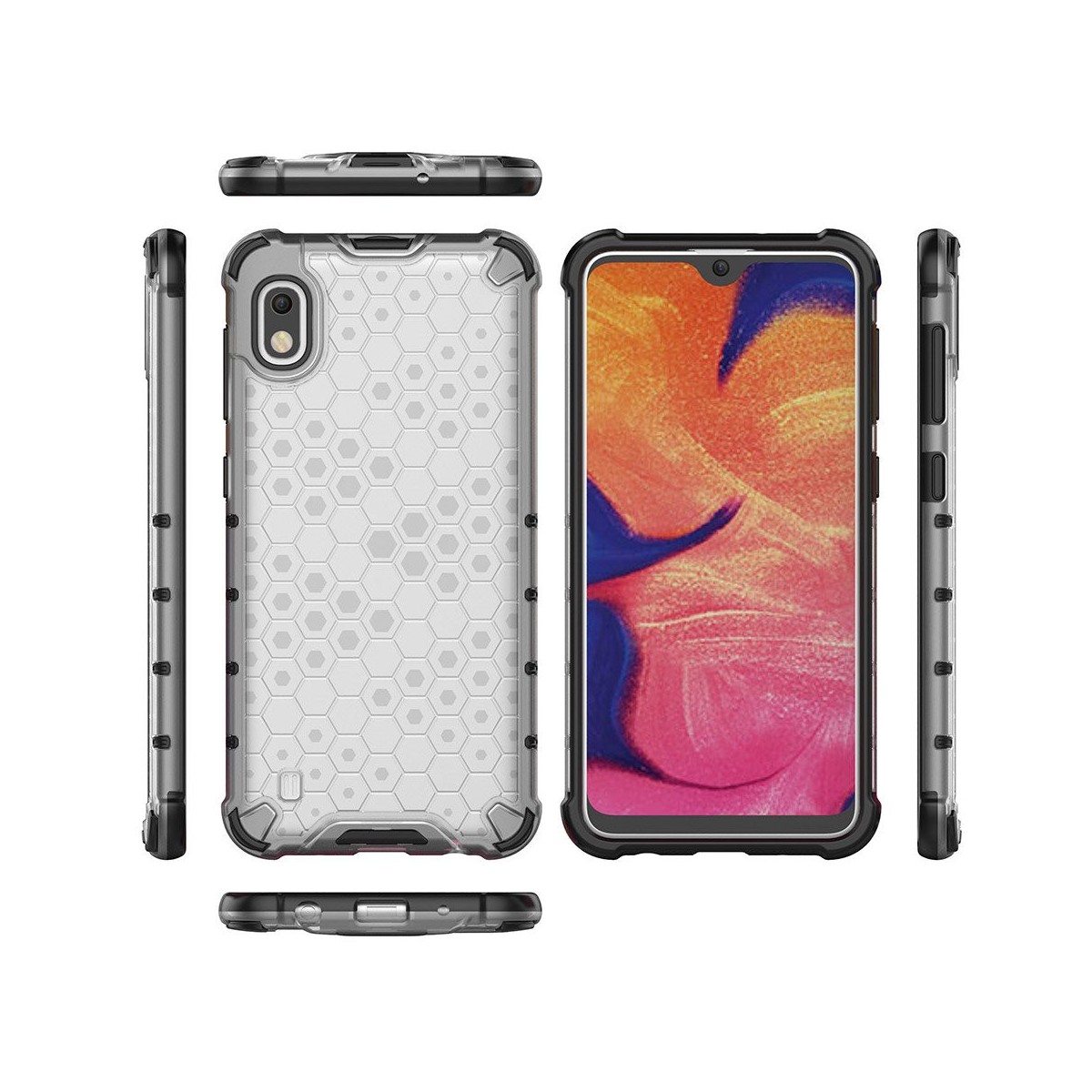 Funda Tipo Honeycomb Armor (Pc+Tpu) Transparente para Samsung Galaxy A10