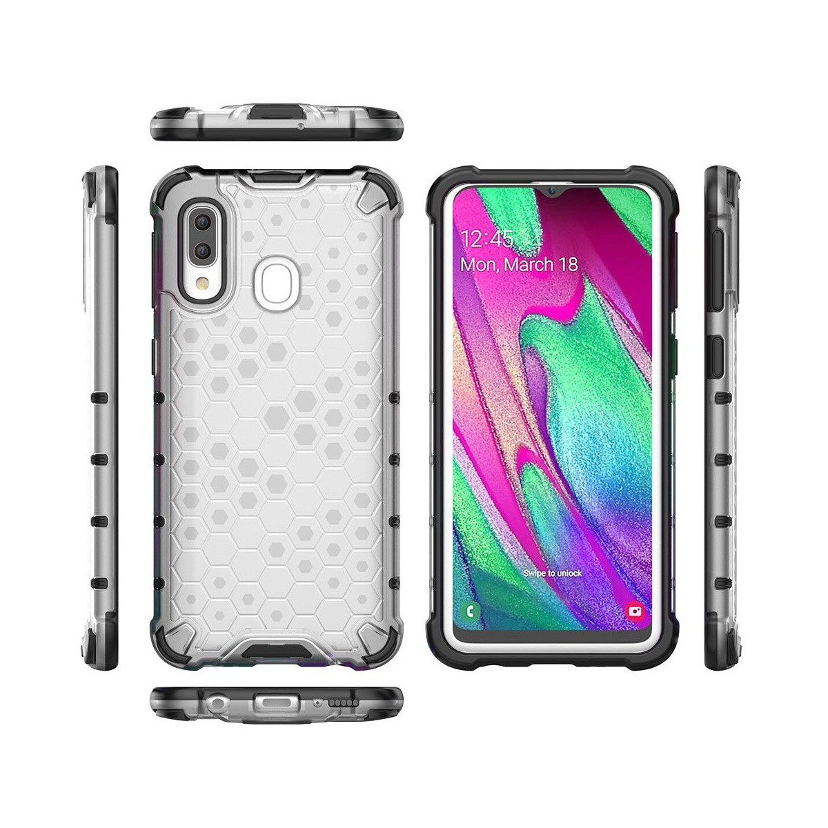 Funda Tipo Honeycomb Armor (Pc+Tpu) Roja para Samsung Galaxy A40