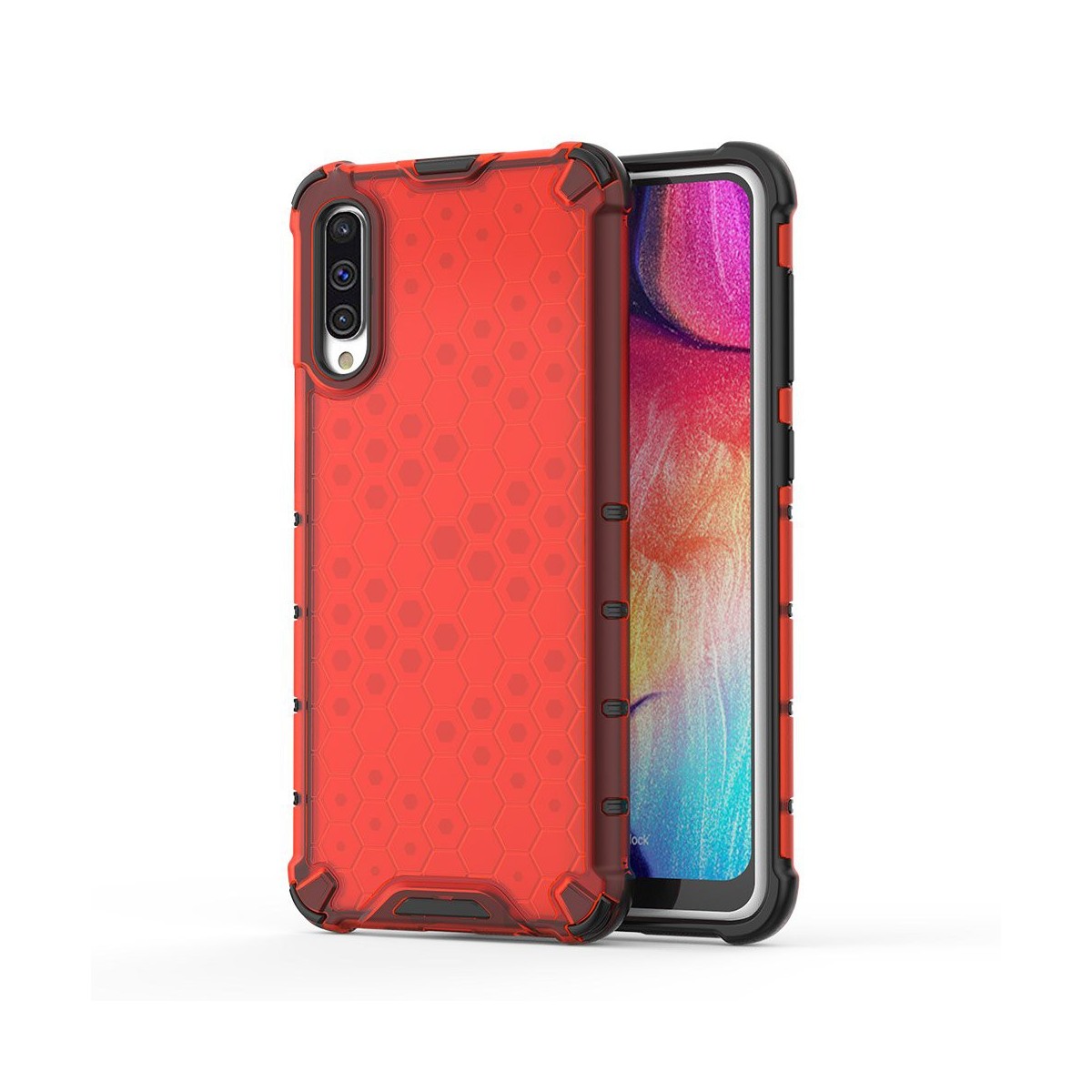 Funda Tipo Honeycomb Armor (Pc+Tpu) Roja para Samsung Galaxy A50 / A50s / A30s