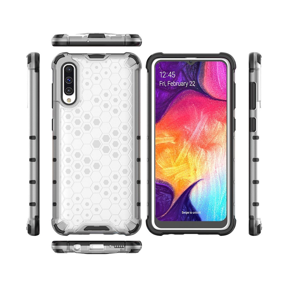 Funda Tipo Honeycomb Armor (Pc+Tpu) Transparente para Samsung Galaxy A50 / A50s / A30s