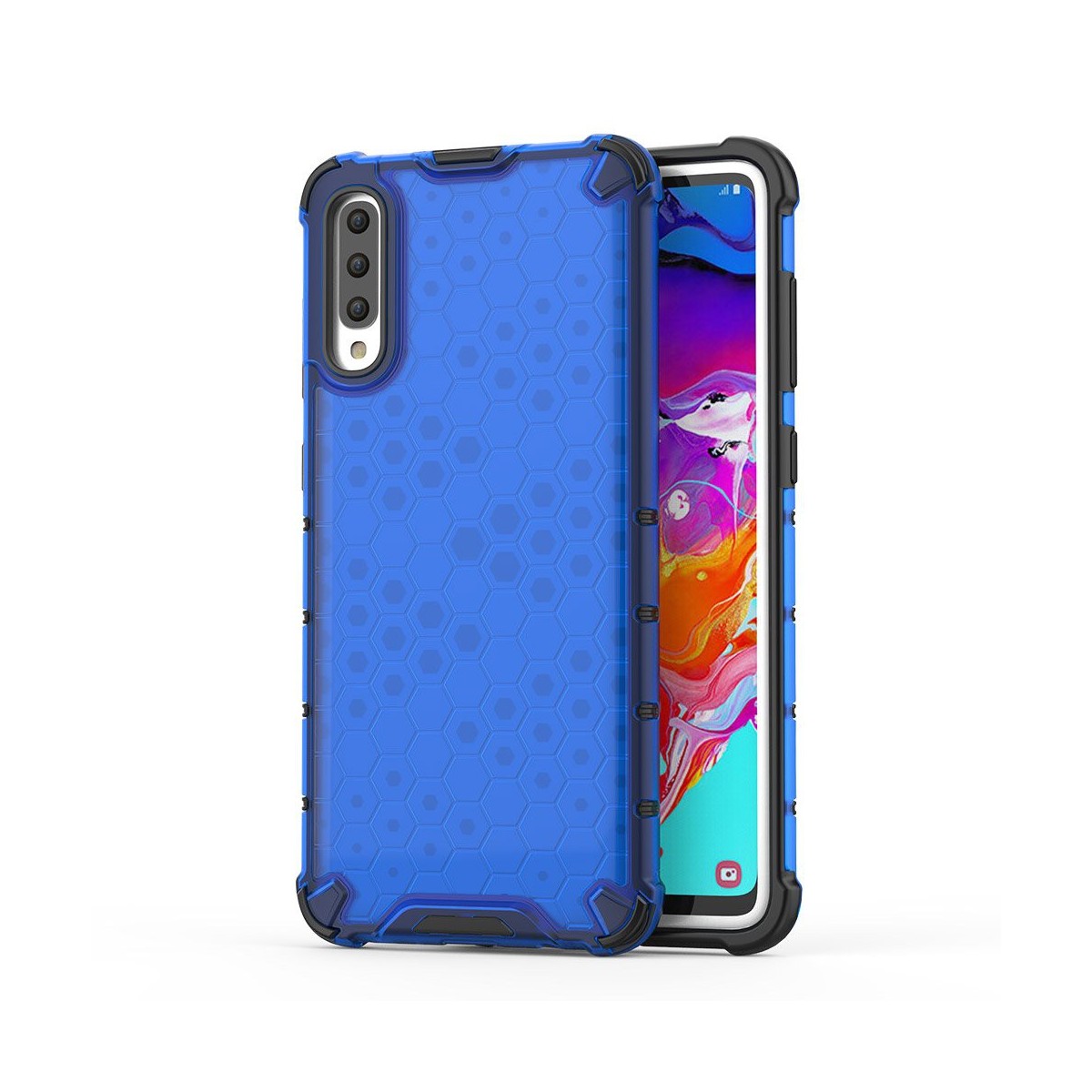 Funda Tipo Honeycomb Armor (Pc+Tpu) Azul para Samsung Galaxy A70