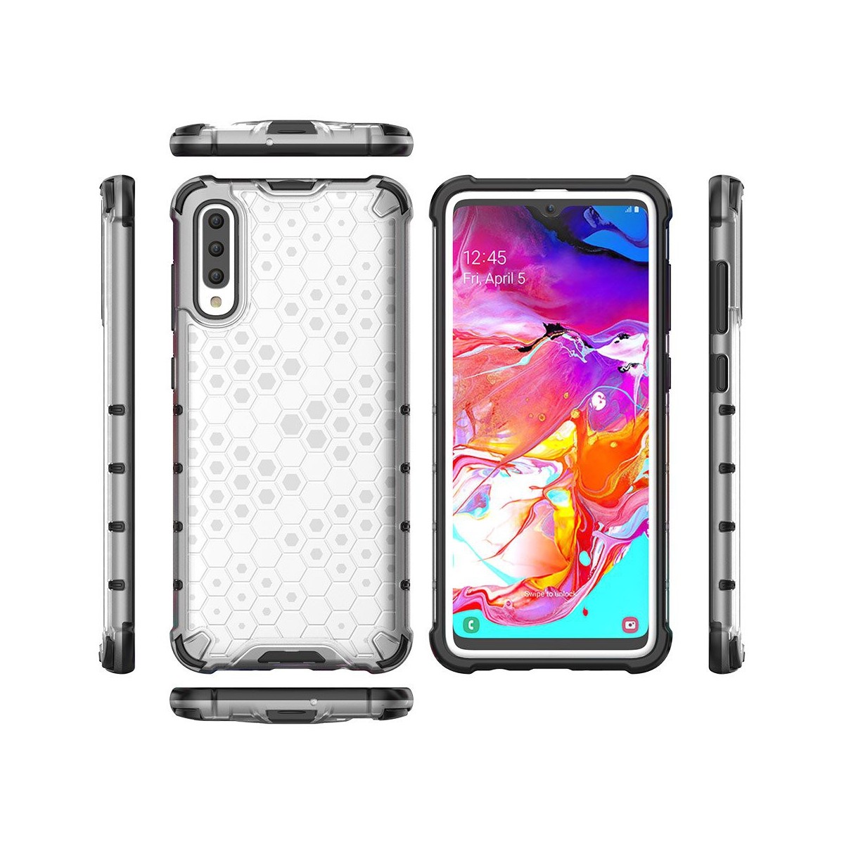 Funda Tipo Honeycomb Armor (Pc+Tpu) Azul para Samsung Galaxy A70