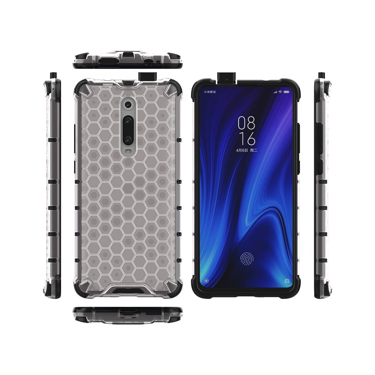Funda Tipo Honeycomb Armor (Pc+Tpu) Gris para Xiaomi Mi 9T / Mi 9T Pro